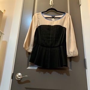 Ann Taylor Peplum Pleat Silk Blouse (NWT)